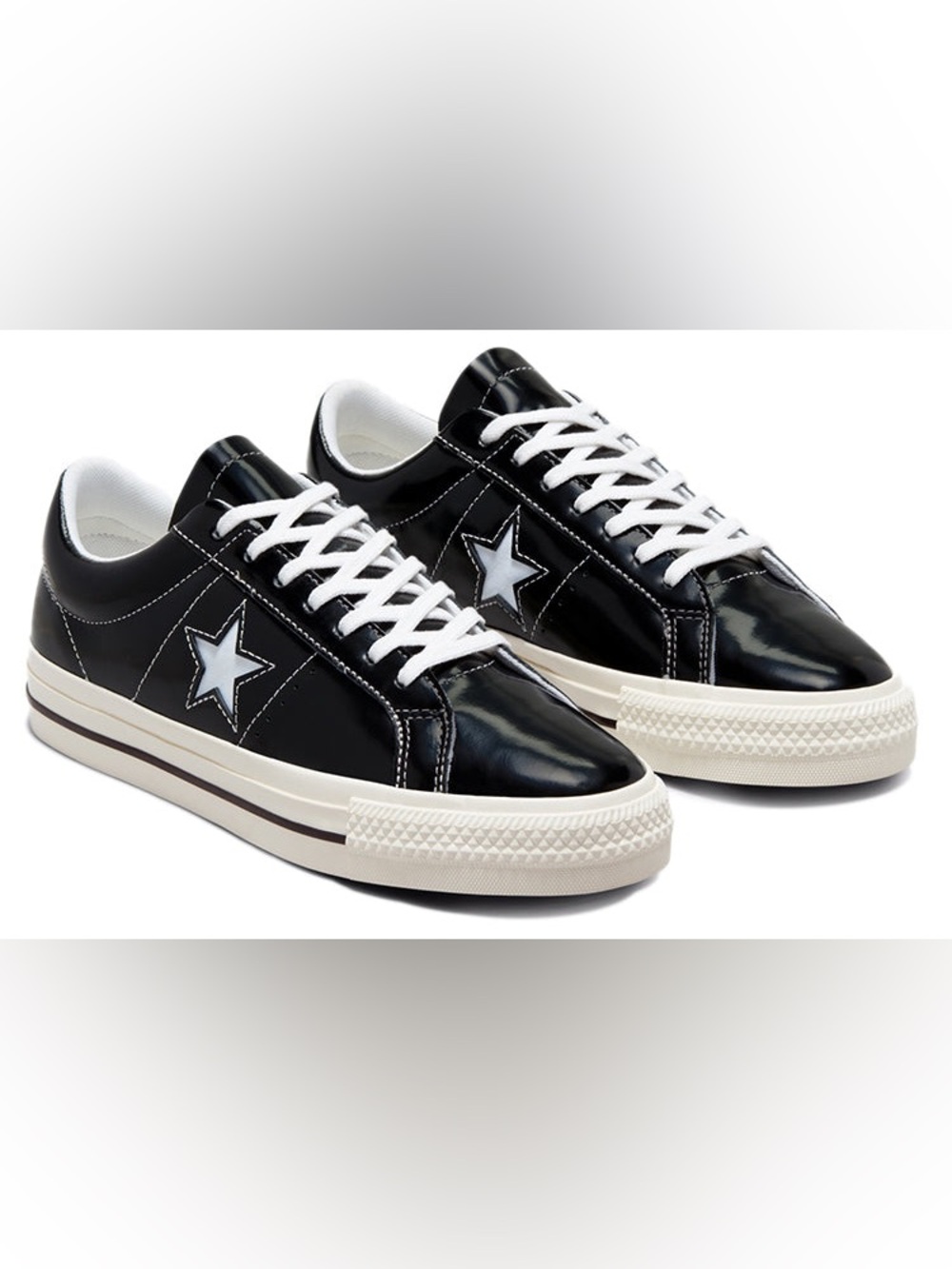 Converse women’s One Star Ox patent leather black unisex sneakers sz.7.5